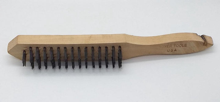 BOXER Wire Brush 4 Row Wood Handle