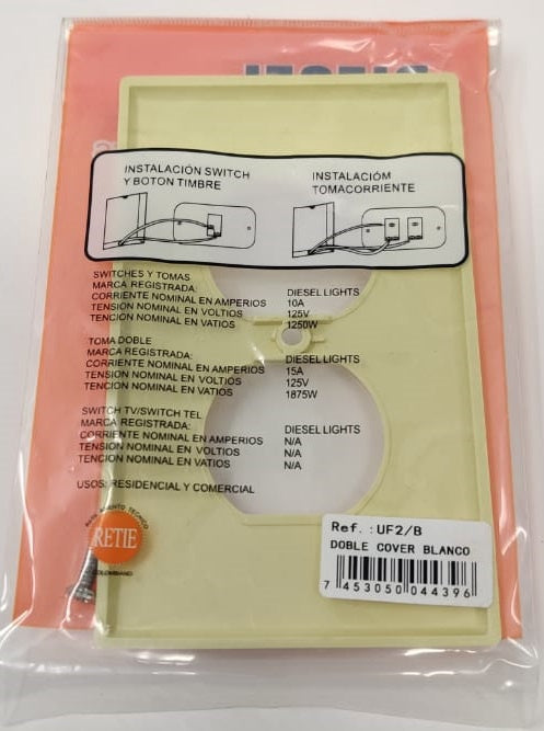 DIESEL LIGHTS Point Cover 2X4 UF2/B Cream Duplex