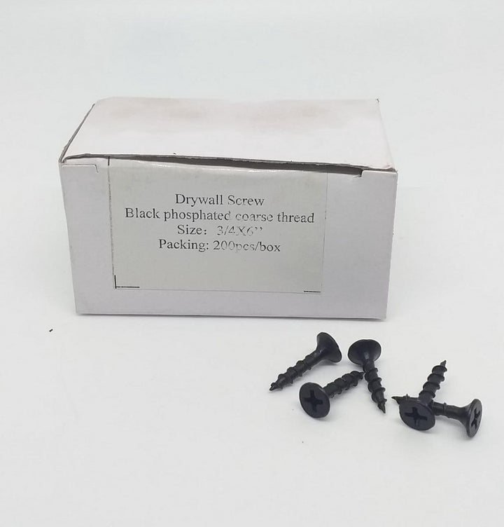 Screw Drywall 6 X 3/4" Black 200PCS Box 71852 Coarse Thread