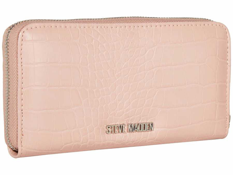 STEVE MADDEN Purse Blush Bcash Checkbook Zip Around Wallet