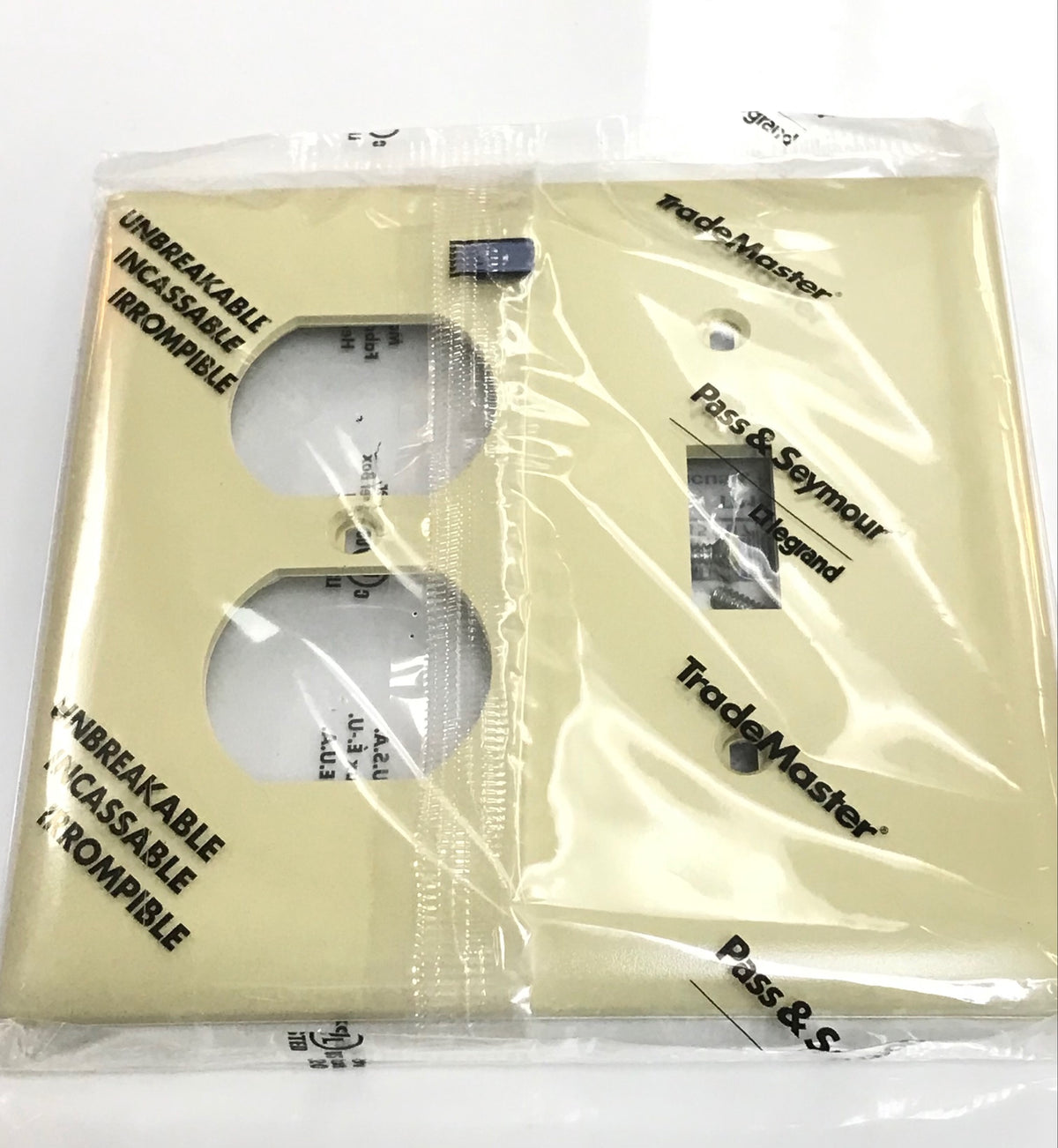 Cover Duplex OUTLET+TOGGLE 4" X 4" TP18 Ivory