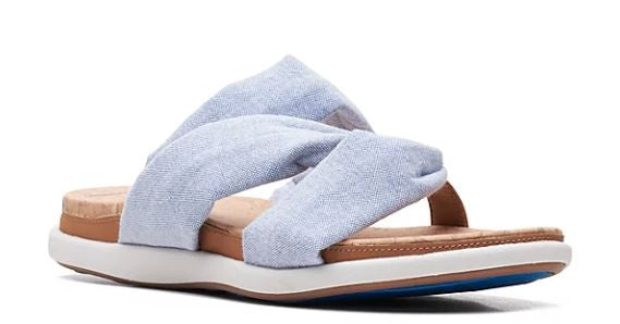 CLARKS Footwear Women Eliza Skip Slide Sandal Blue /Black