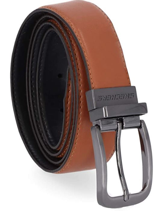 SKECHERS Men Belt Performance Reversible COGNAC/BLACK