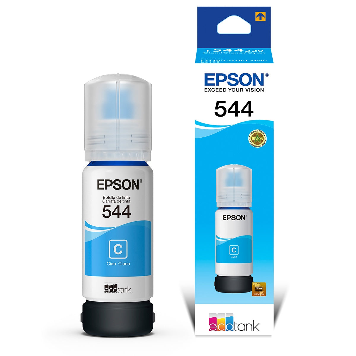 EPSON Computer Printer Ink 544 Cyan T544220-AL Ecotank