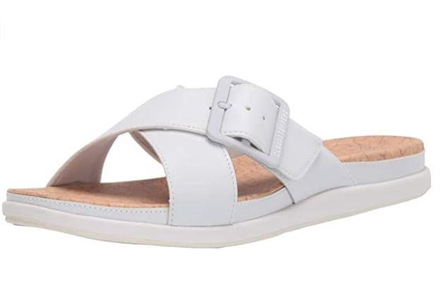 CLARKS Footwear Women's Step June Shell Sandal White Synthetic