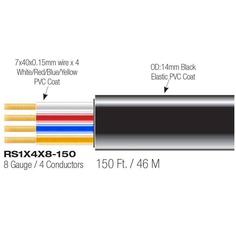 BLASTKING Stage Cable 4 Wire 8G I-RS1X4X8-150 Black Roll