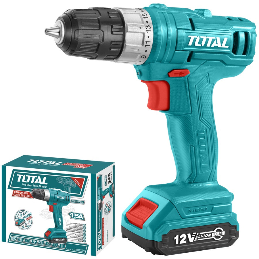 TOTAL Drill Gun UTDLI1211 12V Lithium Ion 1.5AH