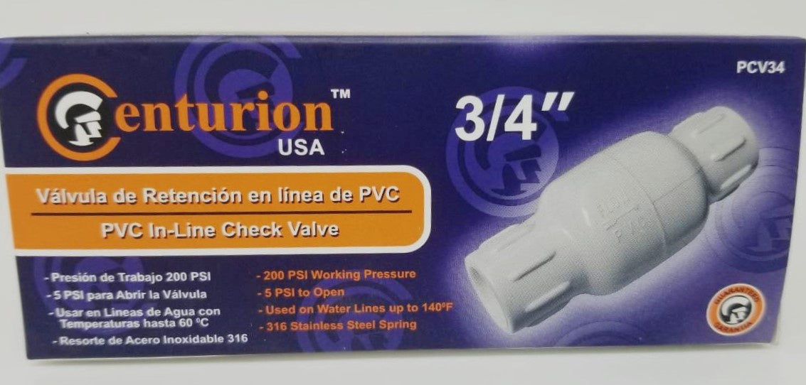 CENTURION PVC Check Valve 3/4" PCV34