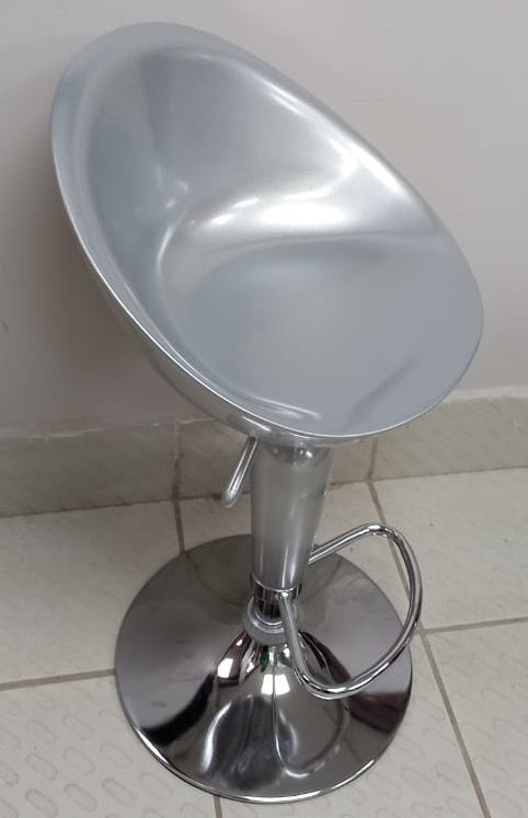 Bar Stool 1833 Silver & Chrome Bucket PVC
