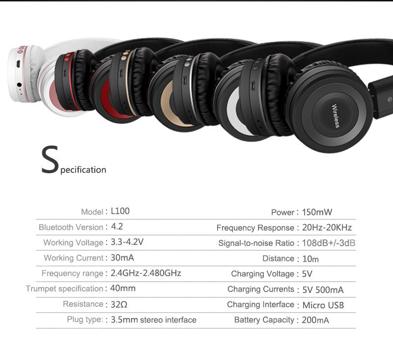 GENERIC Headphones L100 Wireless ON-EAR 4.2