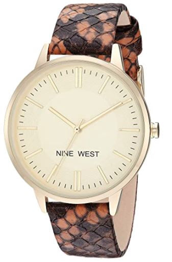 NINE WEST Watch Women's Snake Patterned Strap 2326CHBN