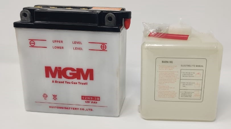 MIGM M/CYCLE Battery 12N9-3B with Acid