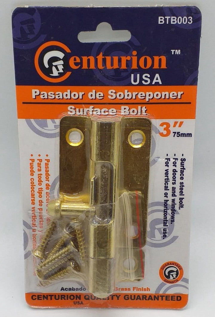 CENTURION Tower Bolt 3" Brass #BTB003