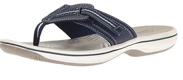 CLARKS Footwear Women's Brinkley Jazz Flip Flop Navy / Black