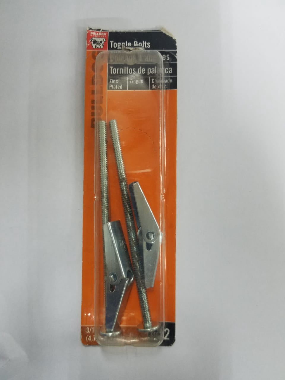 BULLDOG Toggle Bolts 3/16" X 4" 2PCS AN-280