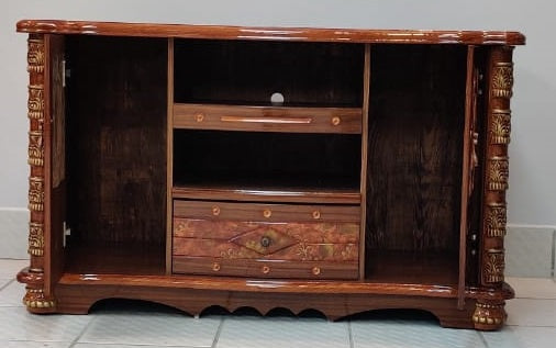 TV Stand Wood with Cupboard 807