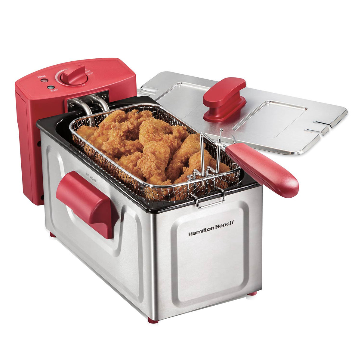 HAMILTON BEACH Deep Fryer 35336G 8 Cup Single Basket Red