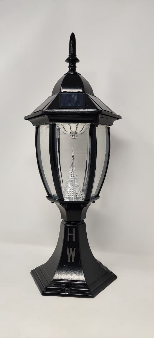 Light LED Post Solar Black Point Top Fixture Hw