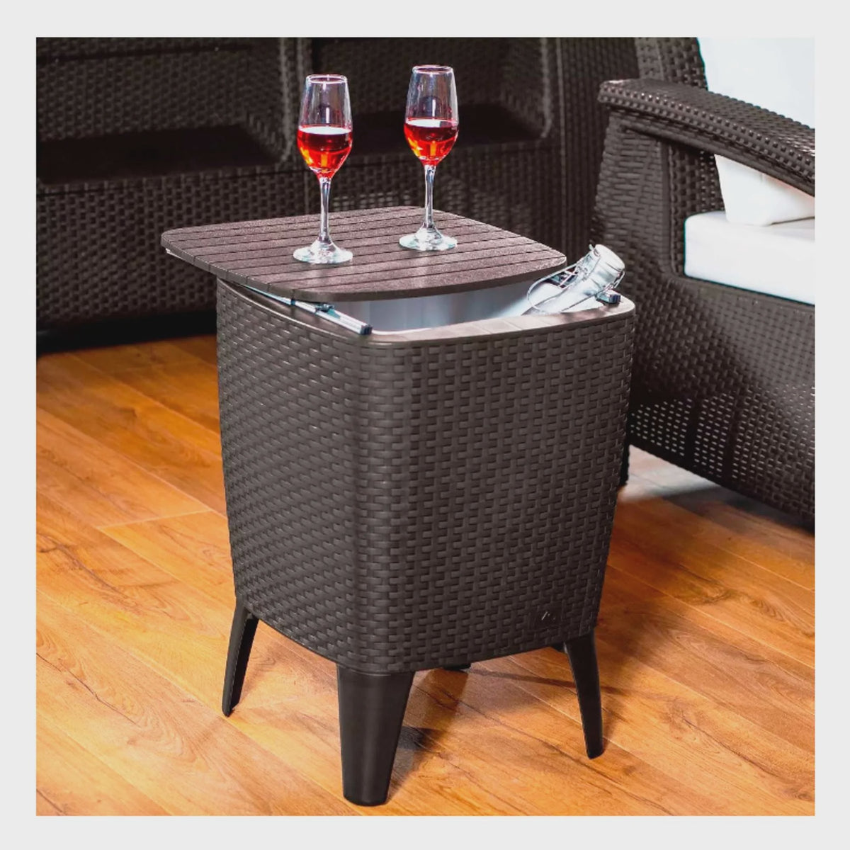 Cooler Table Box Ice Chest Capri Mq 492-1-WENGUE Brown