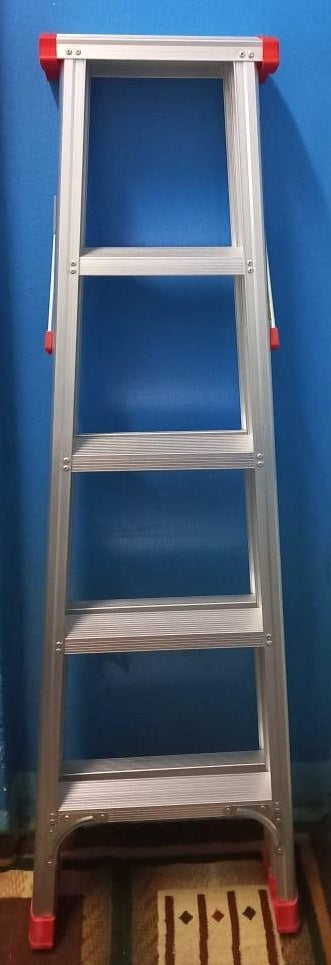 Ladder 4 Step Alum W/RED Edge Heavy Duty