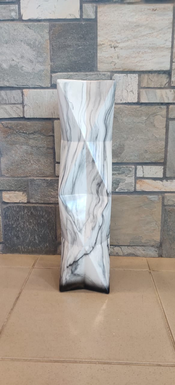 Vase 24" EQ109 White & Black