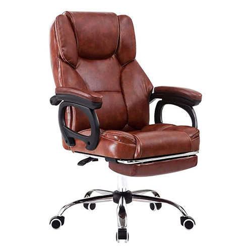 MUTBERG Chair Office Brown Executive with Footrest GQF-OC-21CH0255A