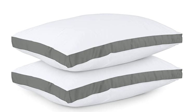 UTOPIA Pillow Gusseted Gray (2-PACK) Queen 18 X 26 Inches