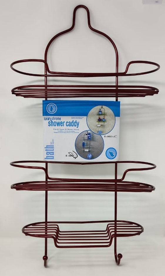Shower Caddy 3 Teir Luxury Burgundy E-0057