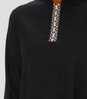 LOREEN BY PUANE Top Tunic Loreen Handkerchief Hem Black