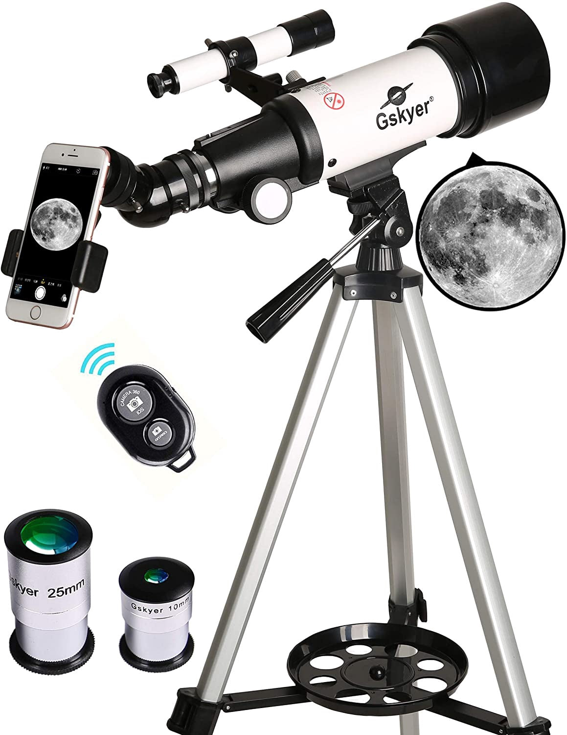 GSKYER Telescope 70MM Aperture Astronomical Refracting Beginner AZ70400 Az 70400