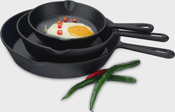 Skillet Set Cast Iron Utopia 3PC Pre -Seasoned