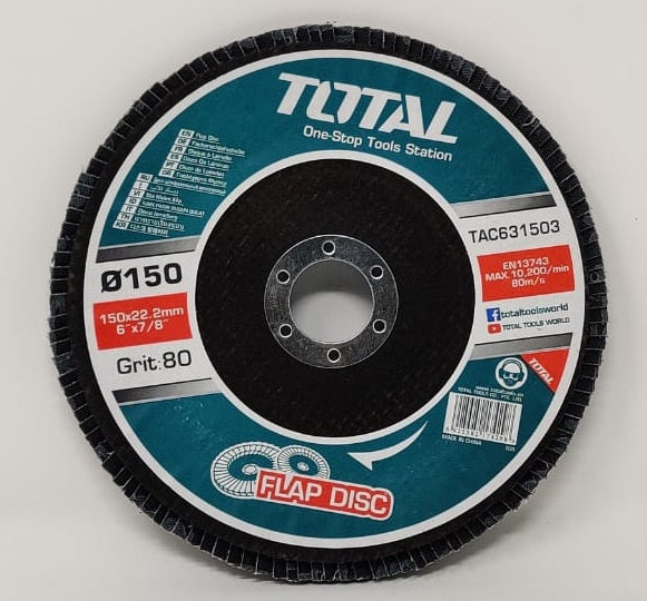 TOTAL Sanding Disc 6" X 7/8" Flap 80 TAC631503