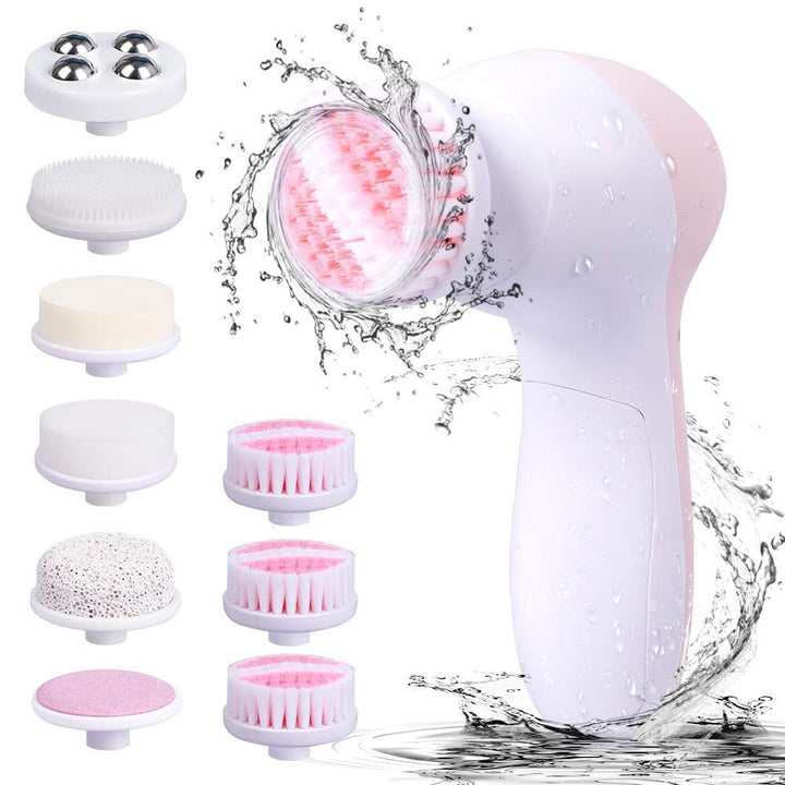 XESSCARE 9IN1 Waterproof Facial Cleansing Spin Brush Set with 9 Exfoliating Brush Heads - Complete Face Spa System Advanced Microdermabrasion for Gentle Exfoliation and Deep Scrubbing and Massaging