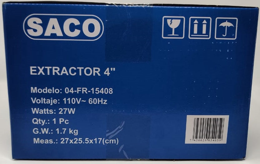 SACO Fan Extractor 4" 04-FR-15408