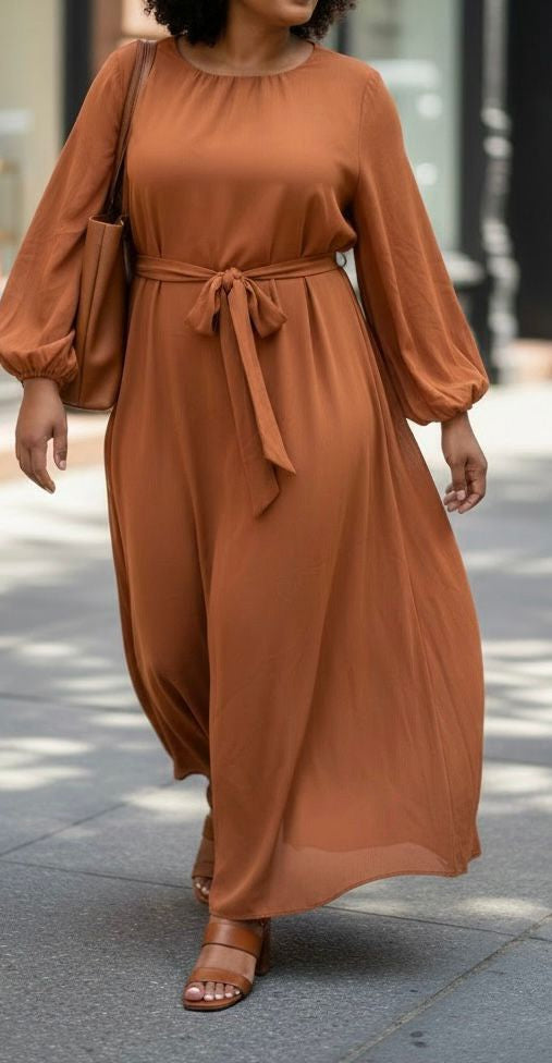 Dress Ombré Burgandy / Plain Rust