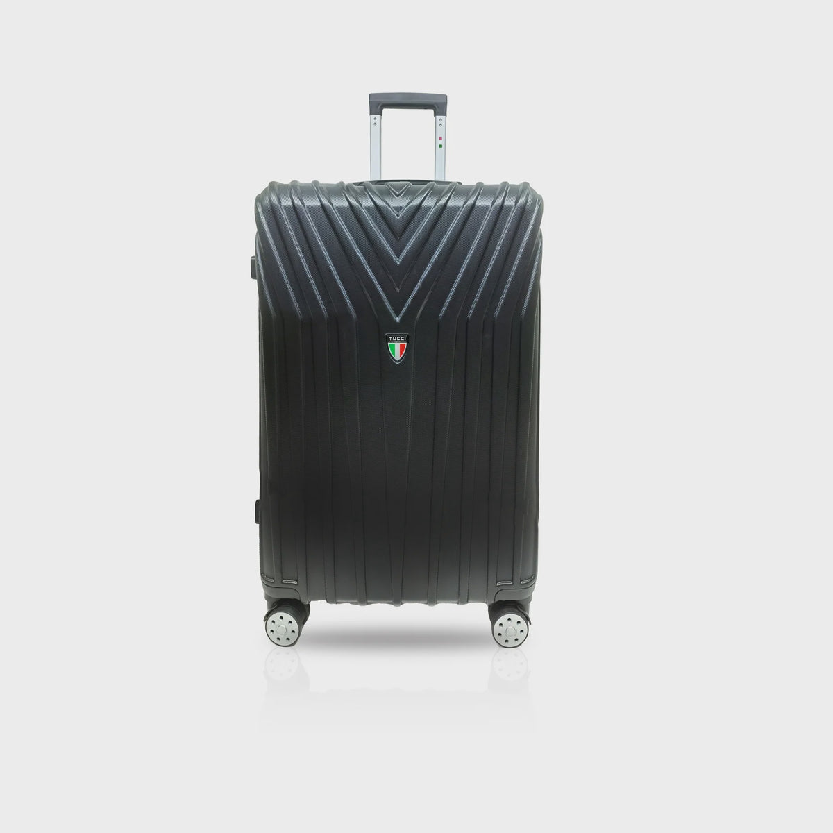 TUCCI ITALY Luggage Suitcase Carry on 20" Bordo T0323-20IN-BLK ABS Hard Cover 4 Wheel Spinner Black