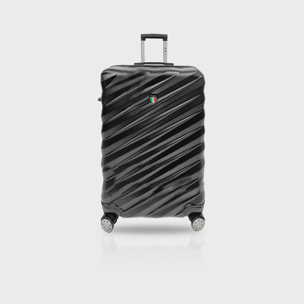 TUCCI ITALY Luggage Suitcase Carry on 20" Storto T0324-20IN-BLK ABS Hard Cover 4 Wheel Spinner Black