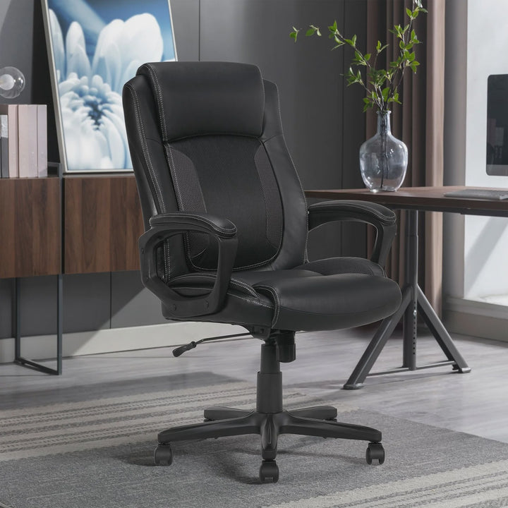SERTA Office Chair 52332-BLK Professional Office Mesh Accents and Memory Foam