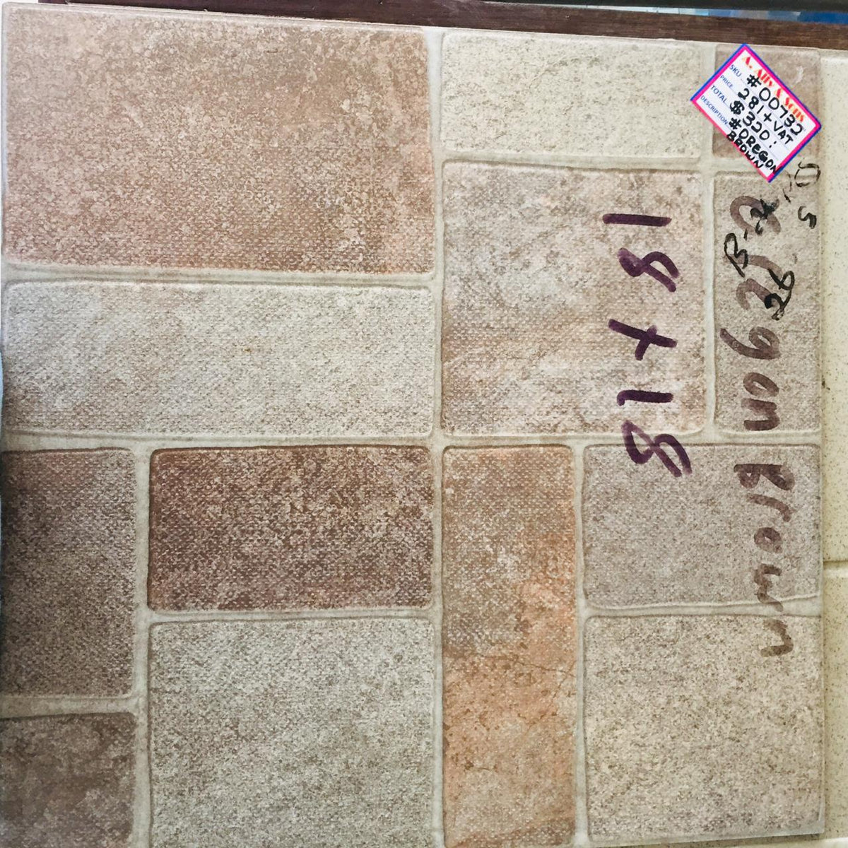 Tile Ceramic 18X18 N/SKID Oregon Brown All Break