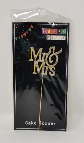 Party Cake Topper Mr&mrs Gold with Stones YS57