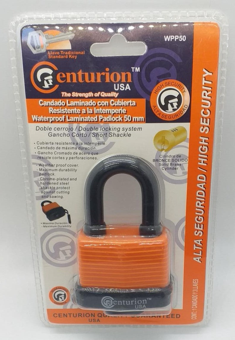 CENTURION Padlock 50MM WPP50 Weather Proof Laminated