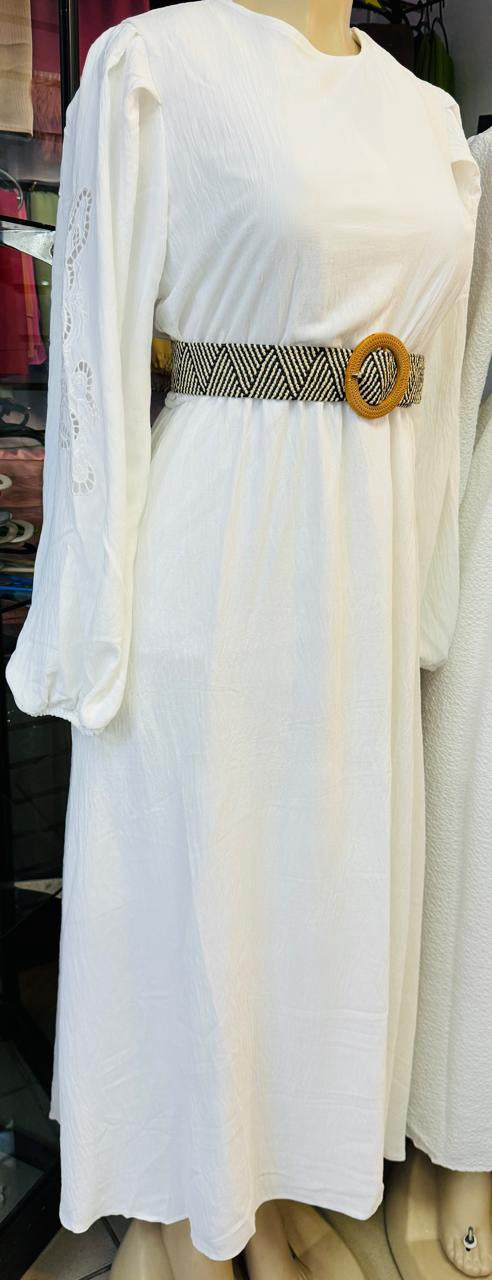 Dress White Broidery