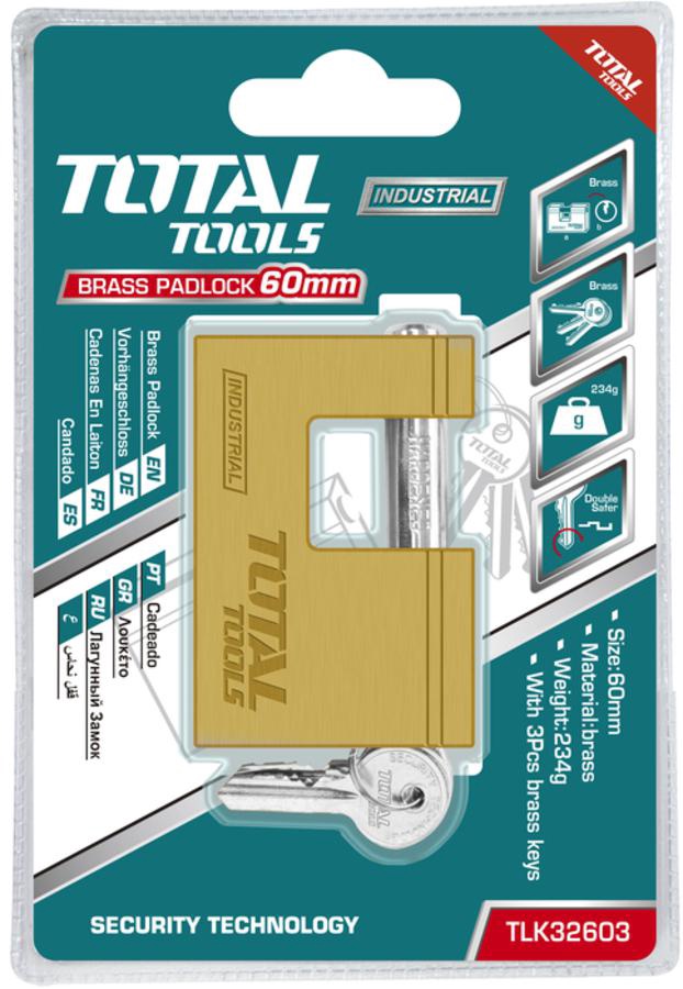 TOTAL Padlock 60MM TLK32603 Brass Block