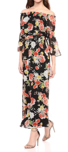 NINE WEST Dress Floral Multi Orange 4