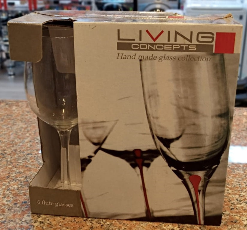 Glass Set Flute 6PCS Yida Living Concepts