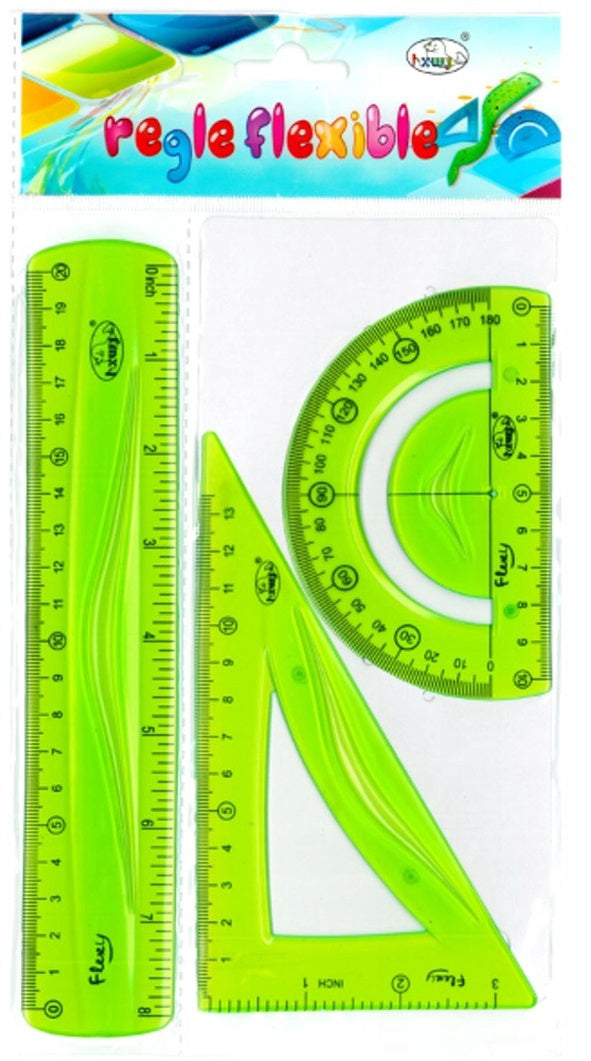 HXWJ Stationery Ruler 3PCS Regle Flexible Set