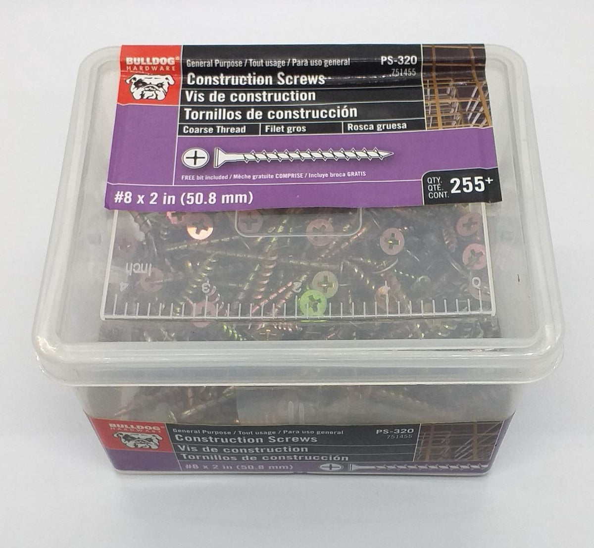 BULLDOG Screw Construction 8 X 2 255PCS #PS-320