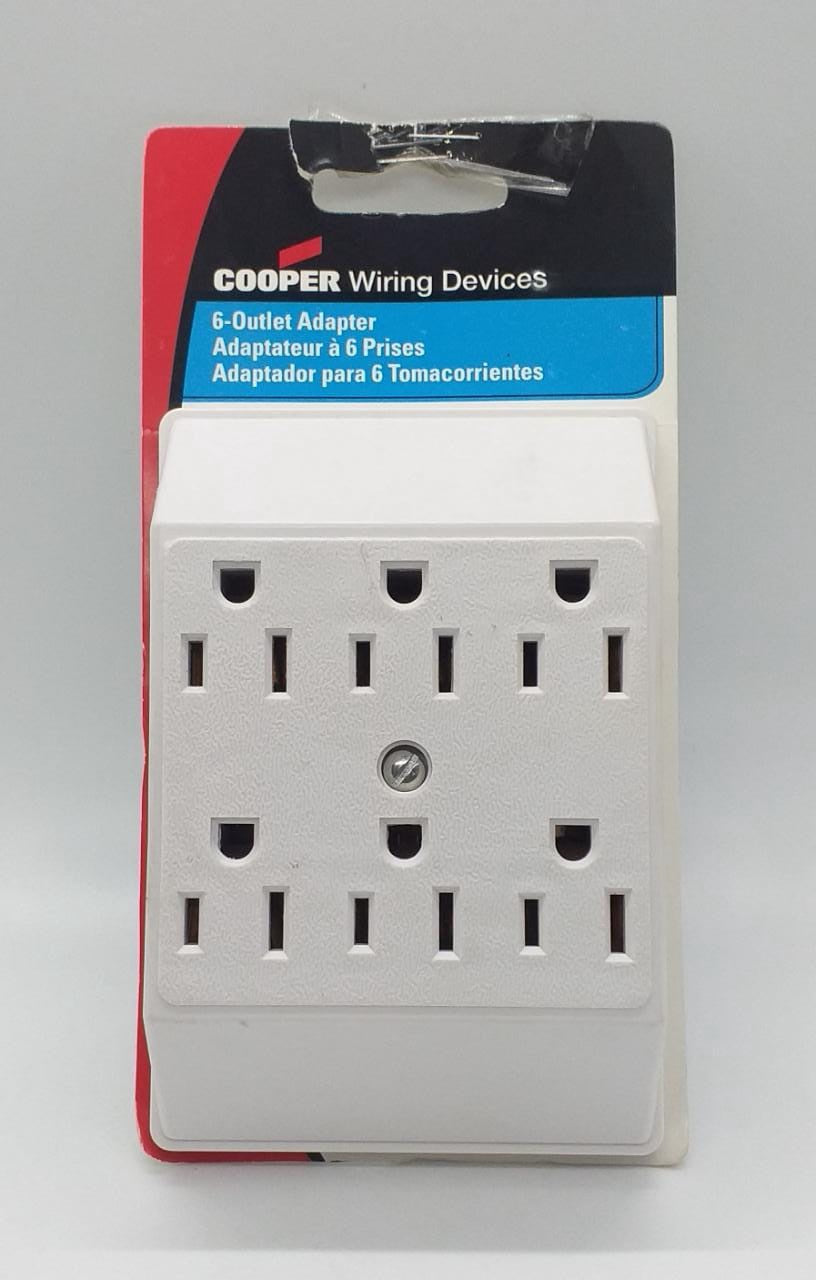 COOPER Adaptor 6 Outlet 1146W Wall Tap