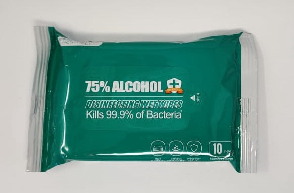 Wet Wipes Disinfecting 75% Alcohol 10PCS