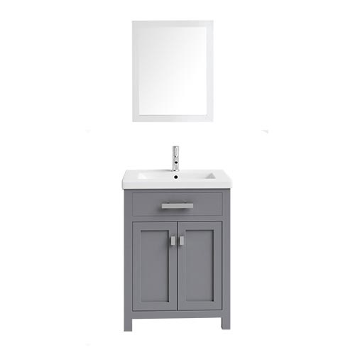 WOLLATON Bathroom Cabinet Grey with Mirror